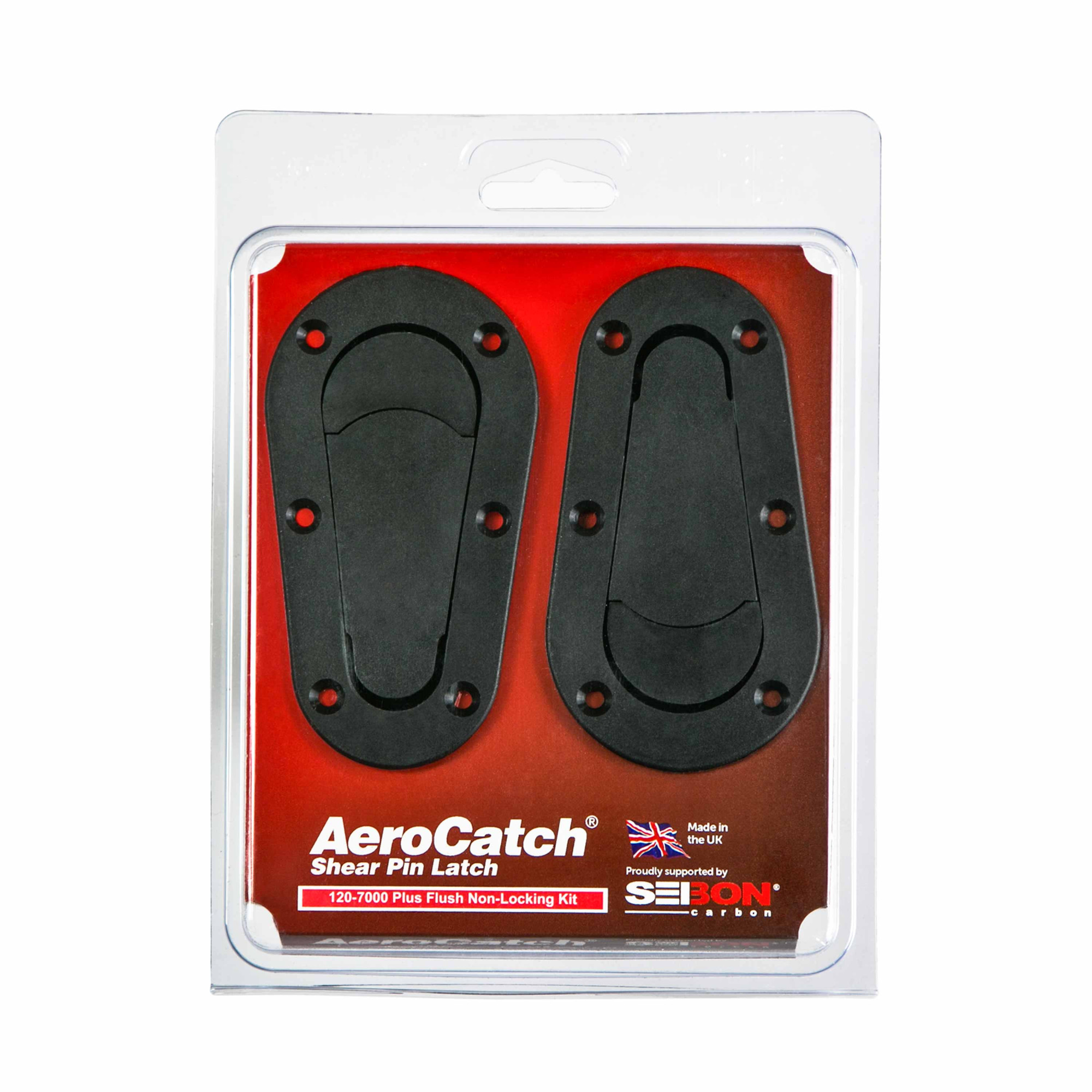 AeroCatch Plus Flush Hood Latch and Pin Kit - Black - no lock