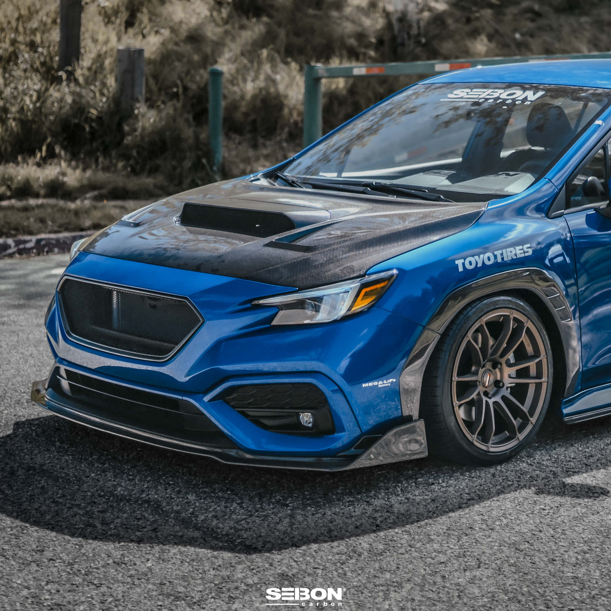 Carbon fiber front bumper trim for 2022-2025 Subaru WRX