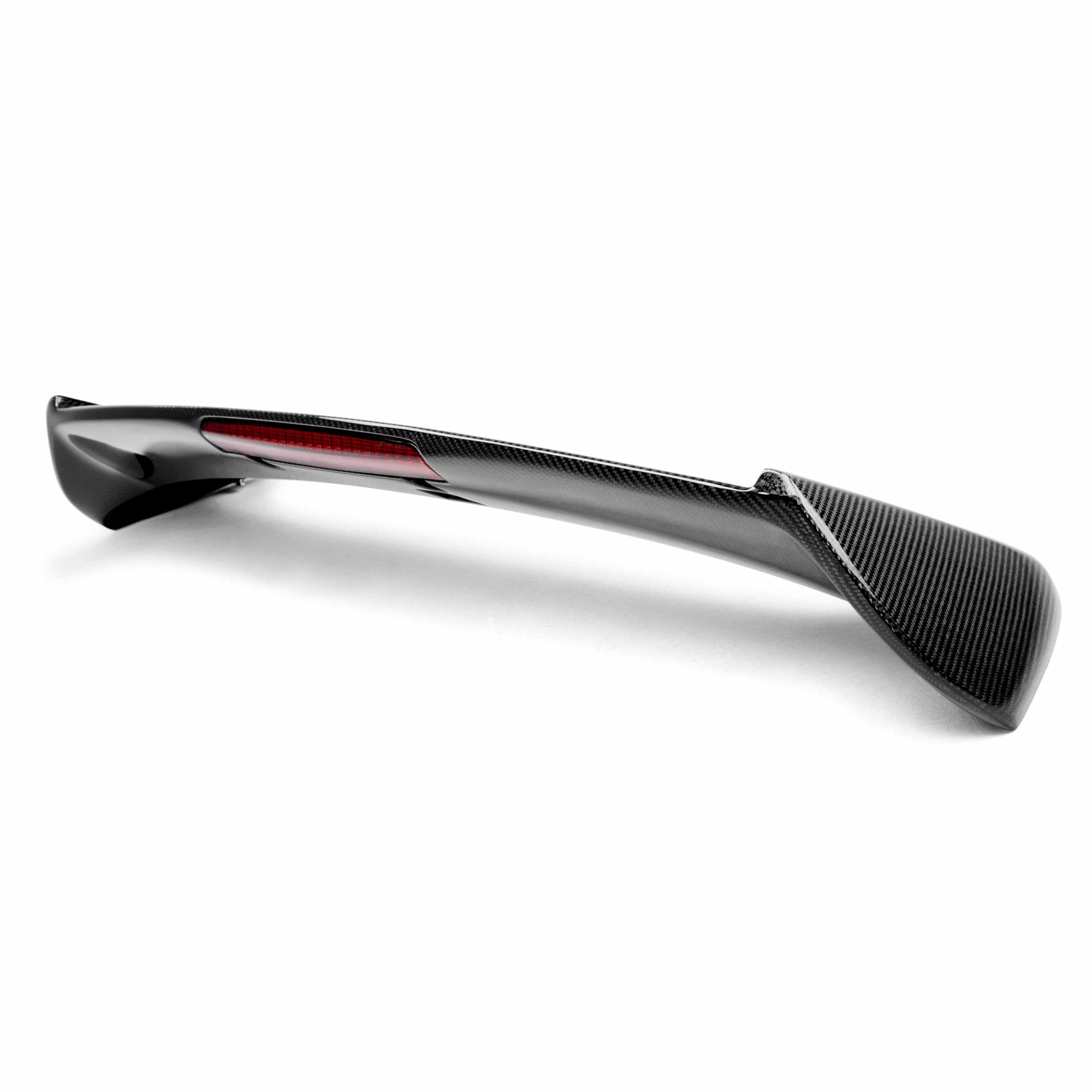 STI-style carbon fiber rear spoiler with led brake light for